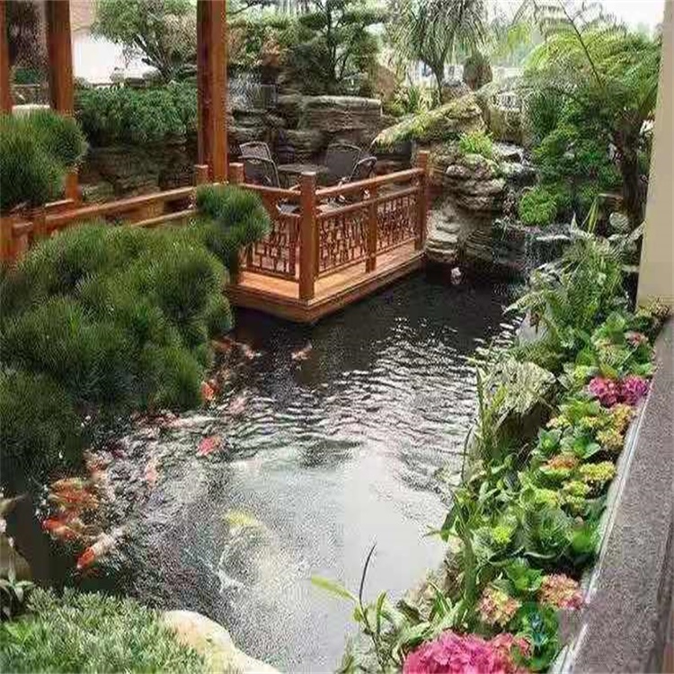 西宁庭院设计鱼池假山建造图